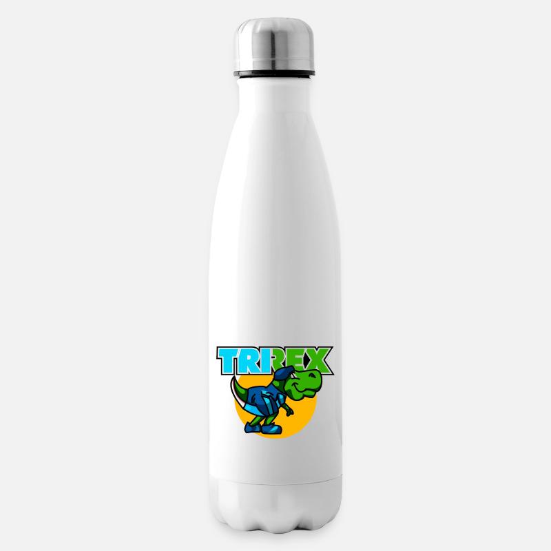 TRI REX im Kreis ist der Triathlon Dinosaurier - Isolierflasche - Weiß