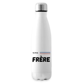 super frère - t-shirt assorti - Bouteille isotherme - blanc - Droite