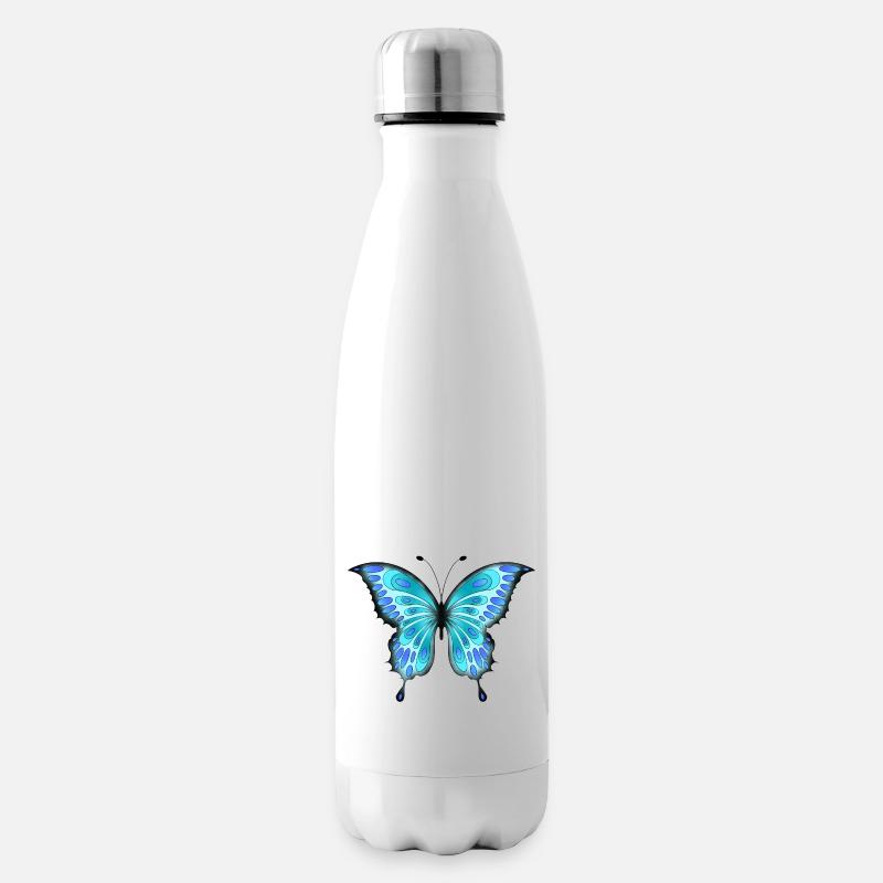 Schmetterling - Isolierflasche - Weiß