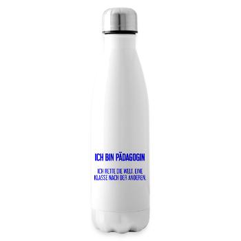 Ich bin Pädagogin - ich rette die Welt - Isolierflasche - Weiß - Rechts