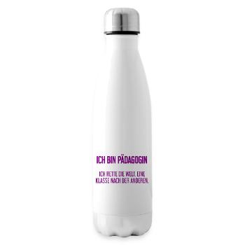 Ich bin Pädagogin - ich rette die Welt - Isolierflasche - Weiß - Rechts