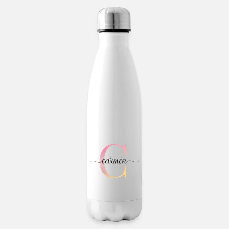 C | Monogramm | Name | Carmen |Watercolor - Isolierflasche - Weiß