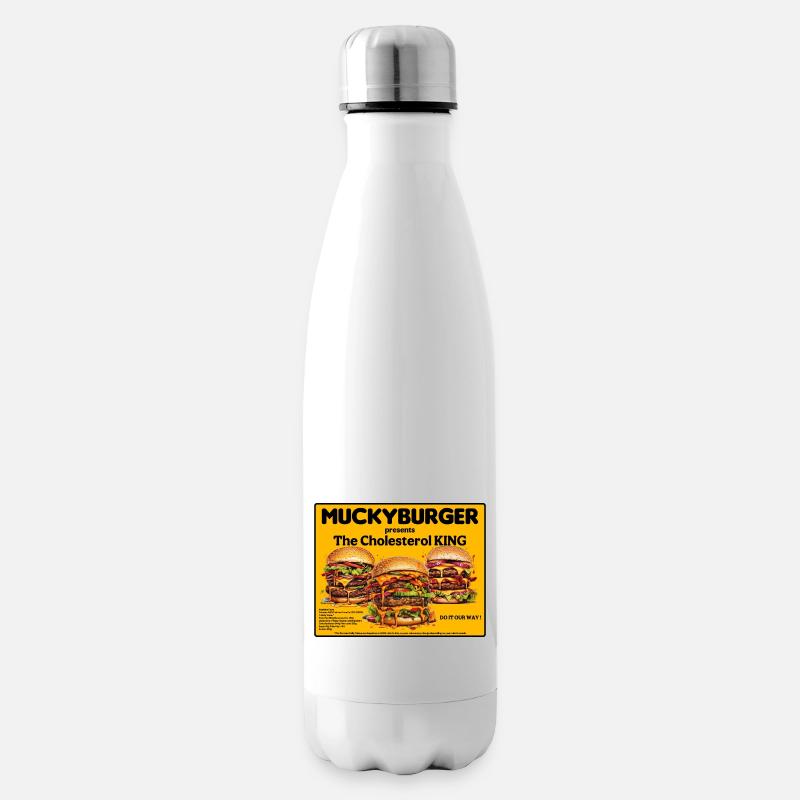 Muckyburger - Le roi du cholestérol. Restauration rapide - Bouteille isotherme - blanc