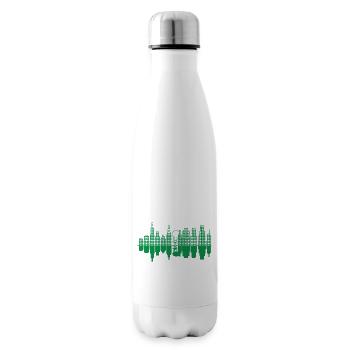 Skyline de ville + un arbre - Vert - Bouteille isotherme - blanc - Droite