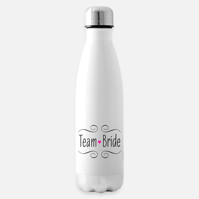 Team Bride Braut rosa Herz Hochzeit Heirat Party - Isolierflasche - Weiß