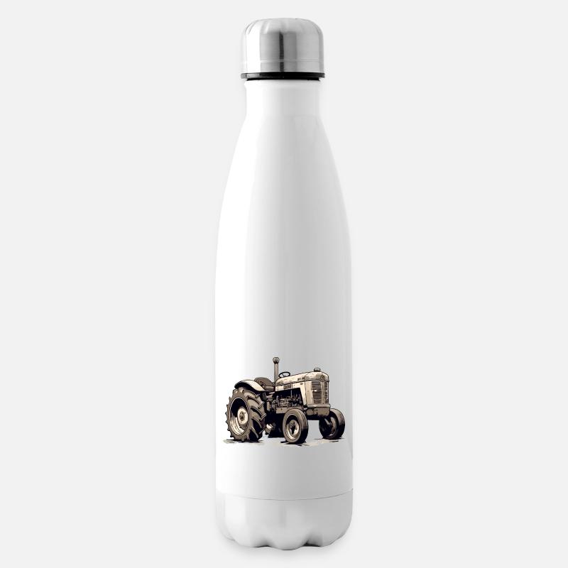 Tracteur à l'ancienne - Bouteille isotherme - blanc