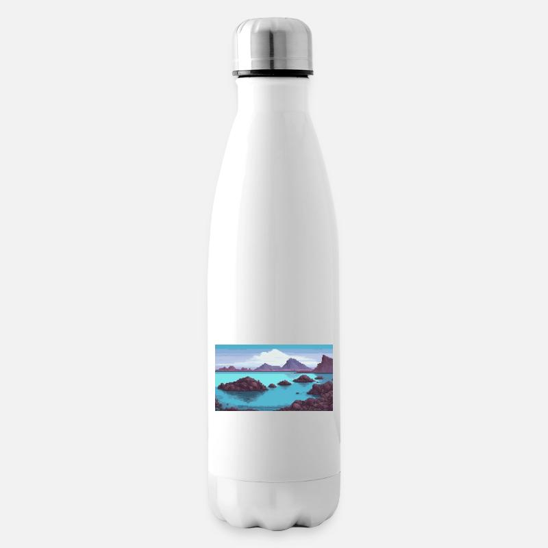 Blue Lagoon, Islande - Pixel Art - Bouteille isotherme - blanc