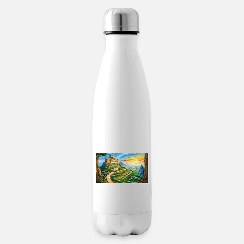wunderschöne mythische Orte – die Hängenden Gärten - Isolierflasche - Weiß