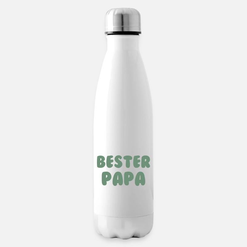 Bester Papa Grün - Isolierflasche - Weiß