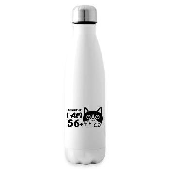 Ich bin nicht 57, ich bin 56 plus 1 Mittelfinger Katze Flip - Isolierflasche - Weiß - Rechts
