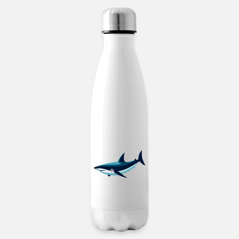 Stilisierter Hai - Isolierflasche - Weiß
