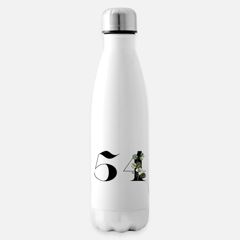 Nummer 54 Blumengrün - 54. Blumenjubiläum - Isolierflasche - Weiß