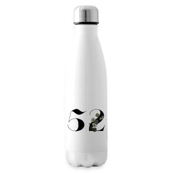 Nummer 52 Blumengrün - 52. Blumengeburtstag - Isolierflasche - Weiß - Rechts