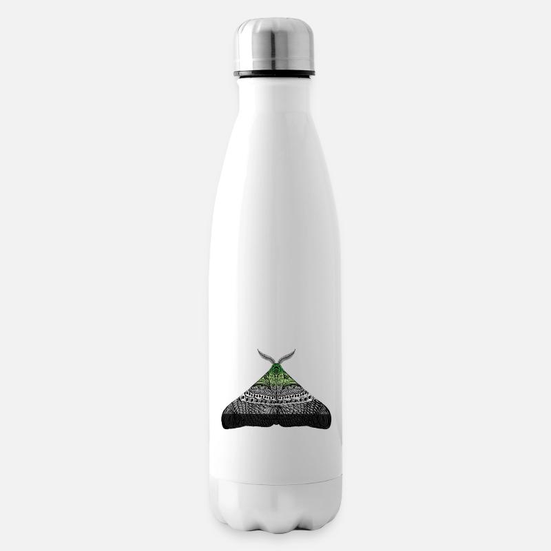 Aromantic pride moth - Insulated Water Bottle - white