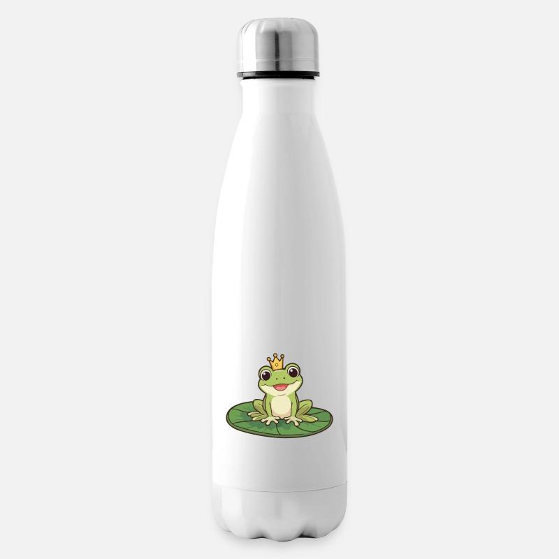 Froschkönig auf einer Seerose - Isolierflasche - Weiß