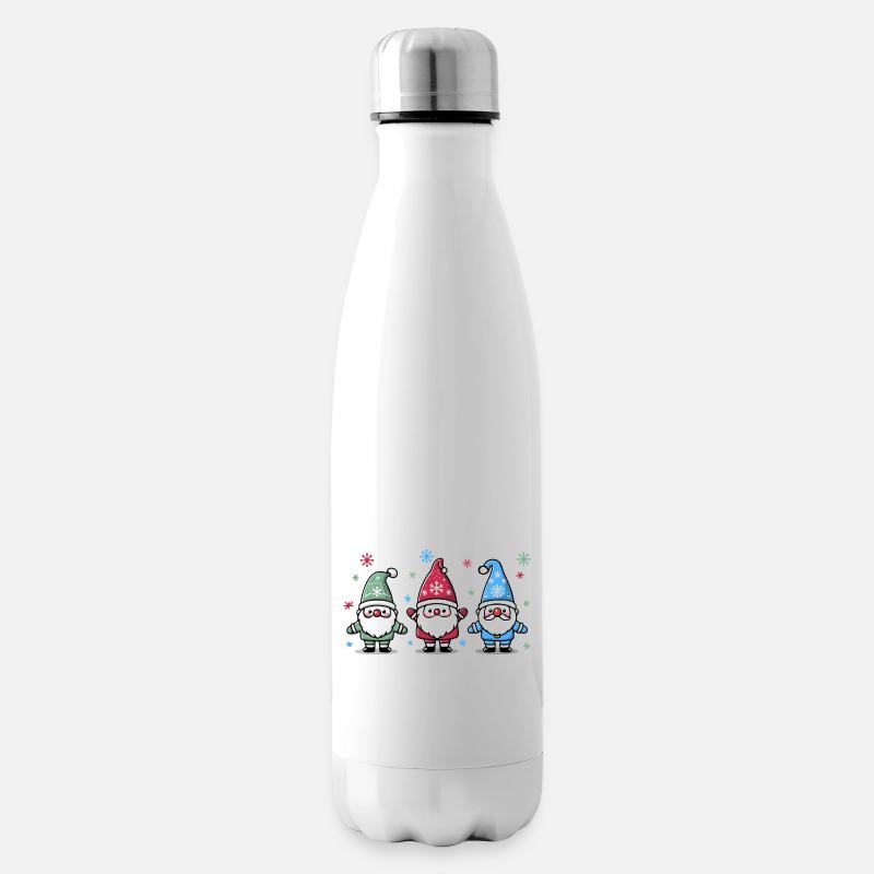 Nains de Noël - Bouteille isotherme - blanc