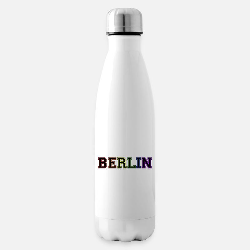 Berlin Varsity Rainbow - Insulated Water Bottle - white