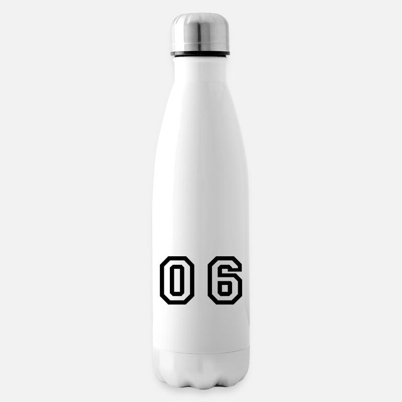 nombre - 06 - zéro six - Bouteille isotherme - blanc