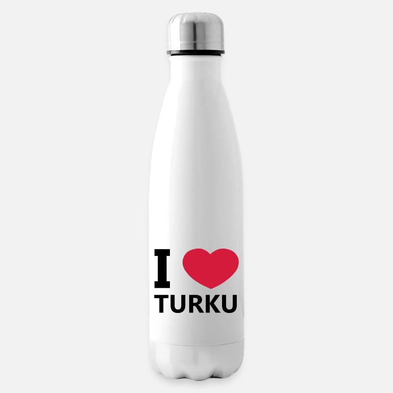 J'aime Turku - Bouteille isotherme - blanc