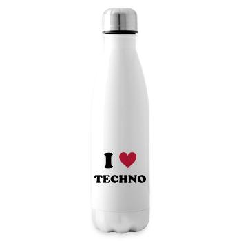 I LOVE TECHNO - Isolierflasche - Weiß - Rechts
