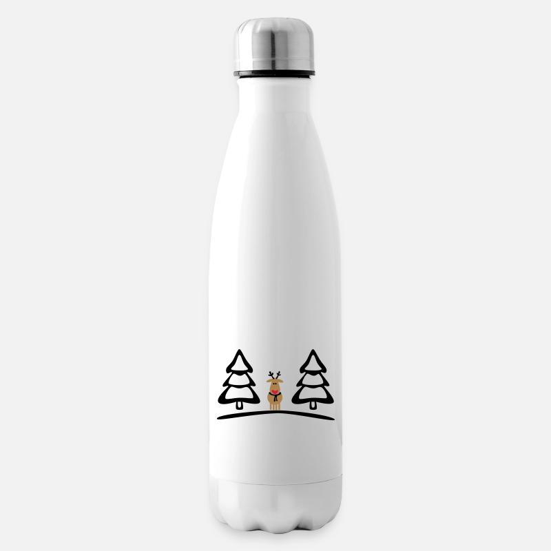 Weihnachten, Rentiere - Isolierflasche - Weiß