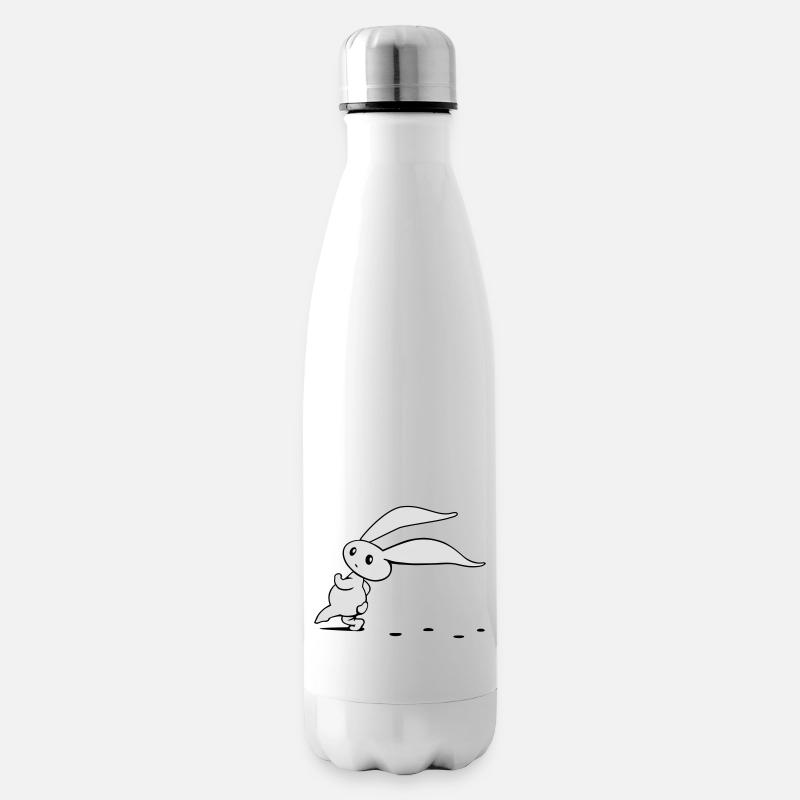 süsser Comic Oster Hase schleicht herum - Isolierflasche - Weiß