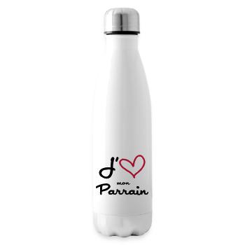 J'aime mon Parrain / Naissance / Bébé / Baptême - Bouteille isotherme - blanc - Droite