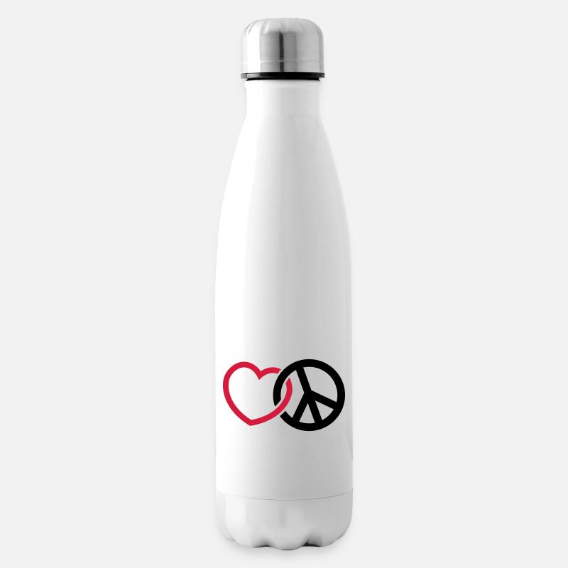 Liebe Frieden - Isolierflasche - Weiß