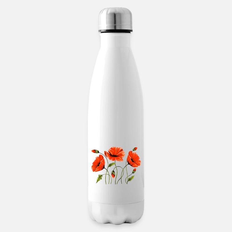 Fleurs - Bouteille isotherme - blanc