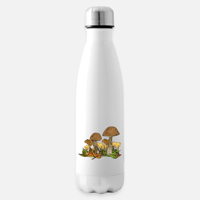 Pilze - Isolierflasche - Weiß