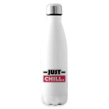 Just Chill Text Logo - Isolierflasche - Weiß - Rechts