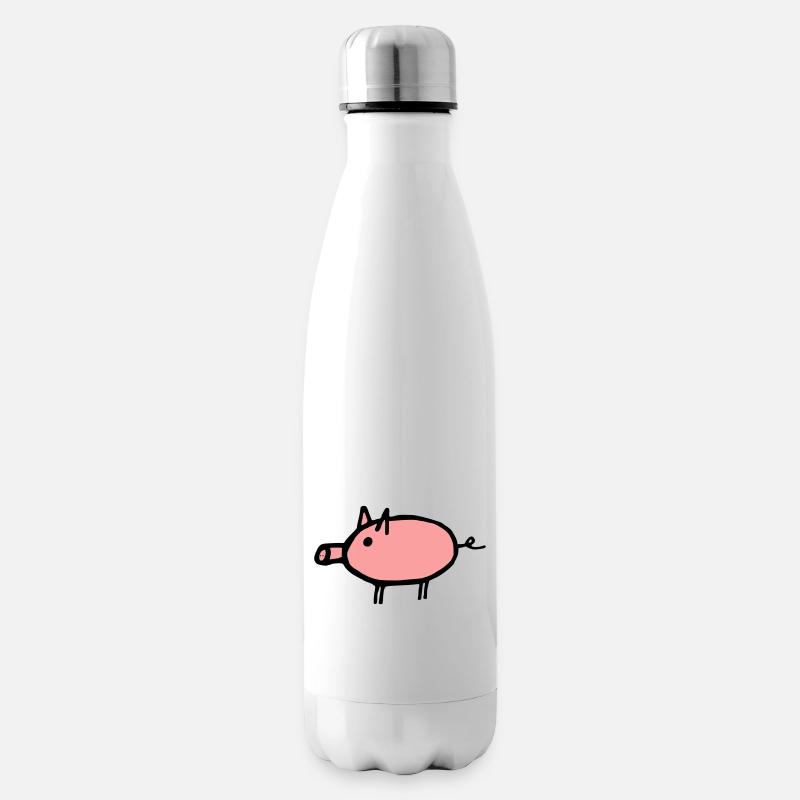 Schwein - Isolierflasche - Weiß