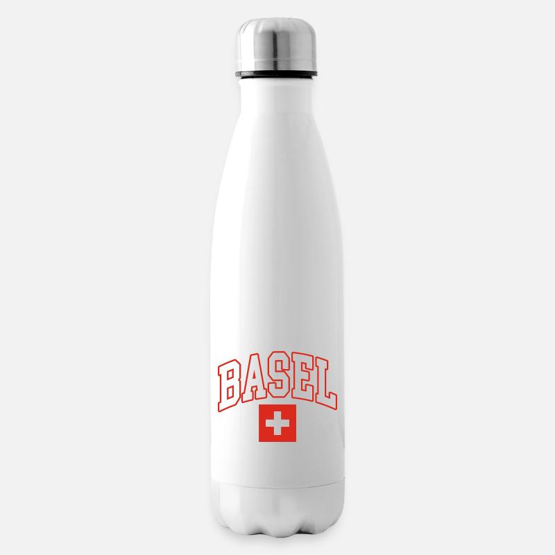 Basel schweiz flagge - Isolierflasche - Weiß