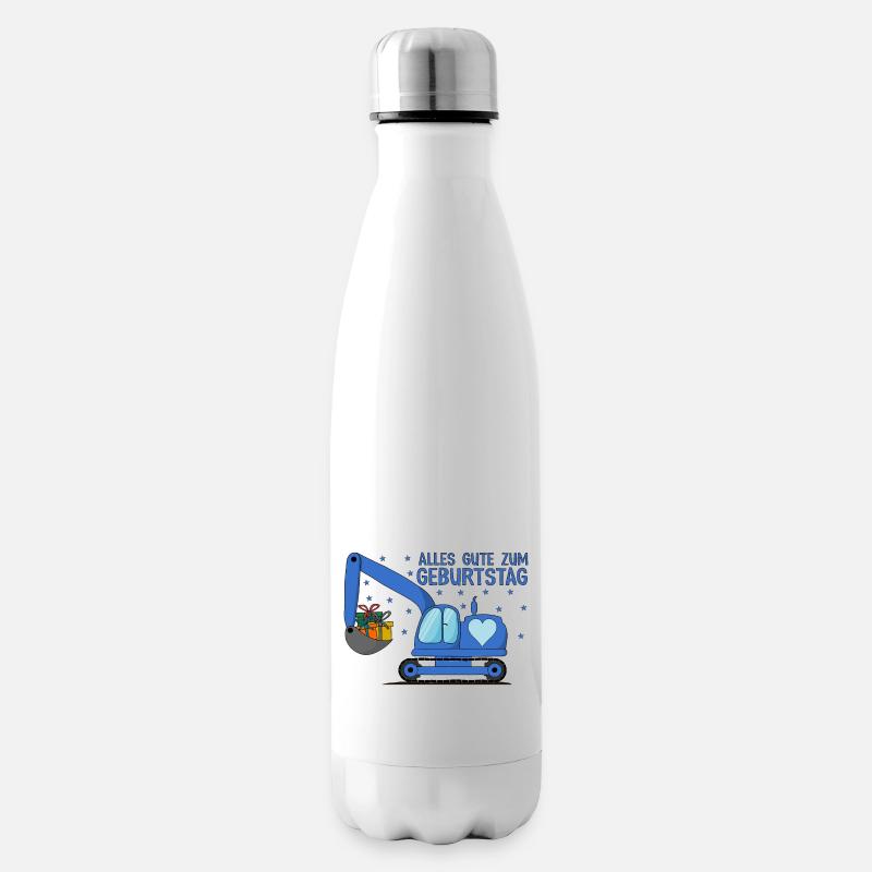 Bagger Kinder Alles Gute zum Geburtstag Herz - Isolierflasche - Weiß