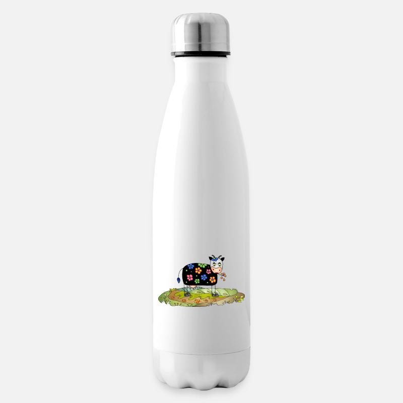 Kuh - Isolierflasche - Weiß