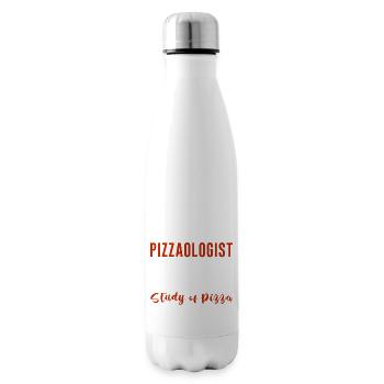 Pizzaologist, To The In-Depth Study Of Pizza 4 - Insulated Water Bottle - white - Right