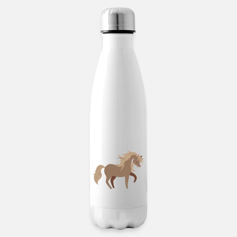 Pferde - Isolierflasche - Weiß