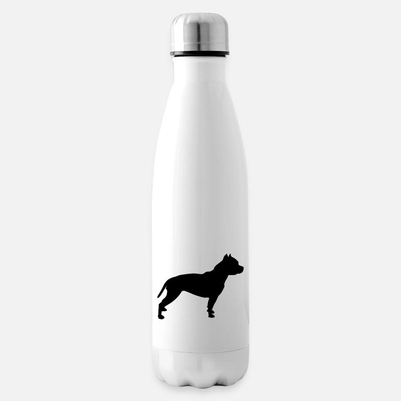 Pitbull Silhouette 1 - Insulated Water Bottle - white