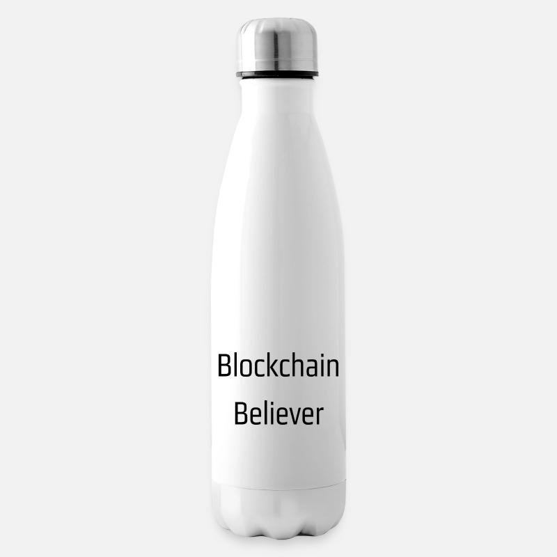 Adepte de la blockchain - Bouteille isotherme - blanc