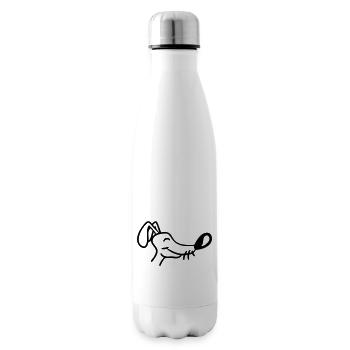Hund Gesicht Kleiner Glücklicher Welpe Haustier - Isolierflasche - Weiß - Rechts
