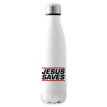 Jesus Saves Bible Verse - Insulated Water Bottle - white - Right