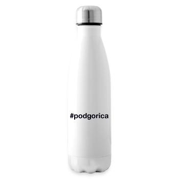 Podgorica Montenegro Hashtag - Isolierflasche - Weiß - Rechts