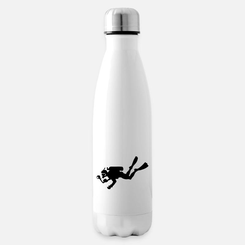 plongeur photographe - Bouteille isotherme - blanc