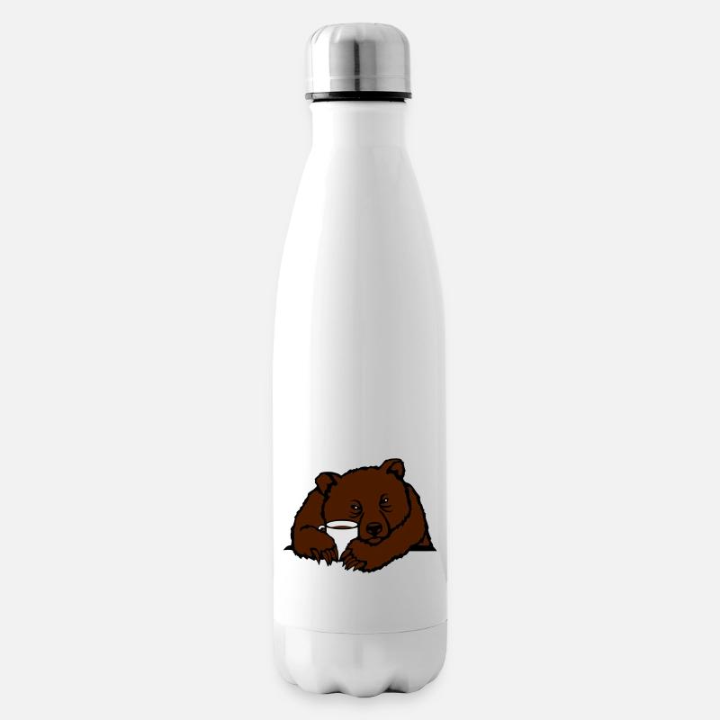 Morgenmuffel Bär - Isolierflasche - Weiß