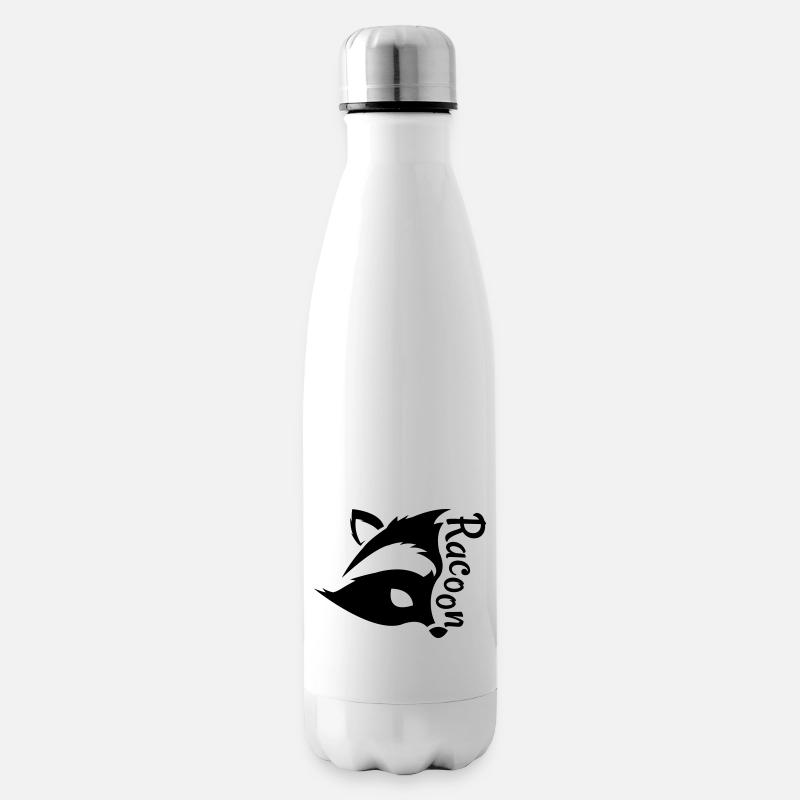 Raccon, Waschbär - Isolierflasche - Weiß