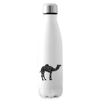 Beau motif camel silhouette contour noir - Bouteille isotherme - blanc - Droite