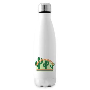 Cactus saying - Insulated Water Bottle - white - Right