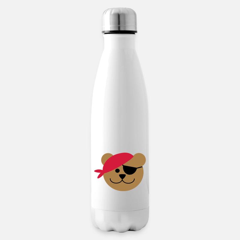 Piratenbär - Isolierflasche - Weiß