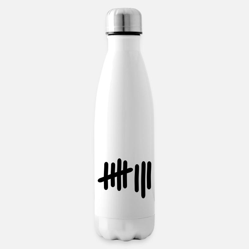 8 - Nummer - Isolierflasche - Weiß