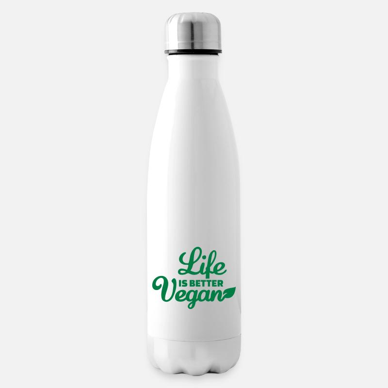 Vegan - Isolierflasche - Weiß